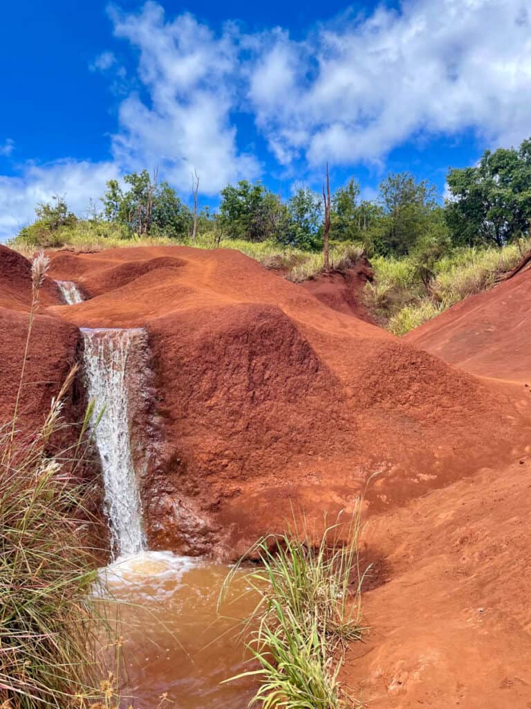 Red Dirt Waterfall in Kauai, Hawaii