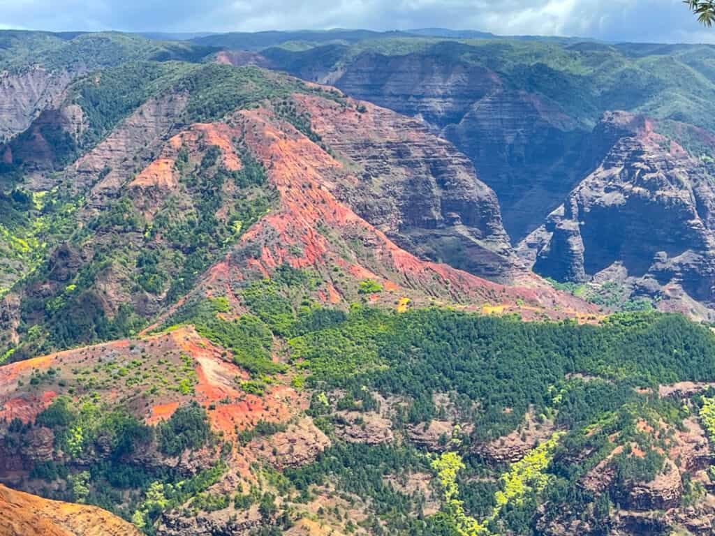 Waimea Canyon State Park Kauai offers stunning views of the canyon.