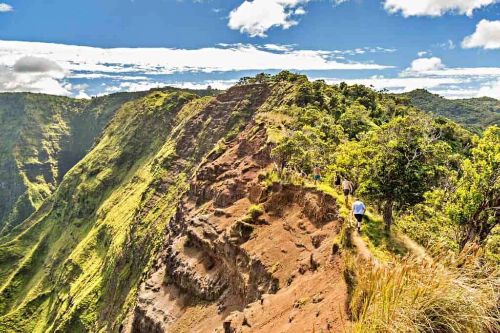 Kalepa Ridge Trail, one of the difficult Kauai hikes, with sheer drops is now indefinitely closed