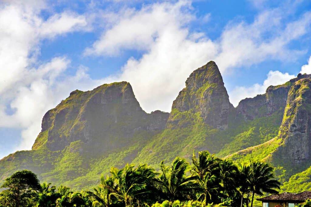 Kong Mountain from the West Sleeping Giant Trail hike, Kauai, Hawaii