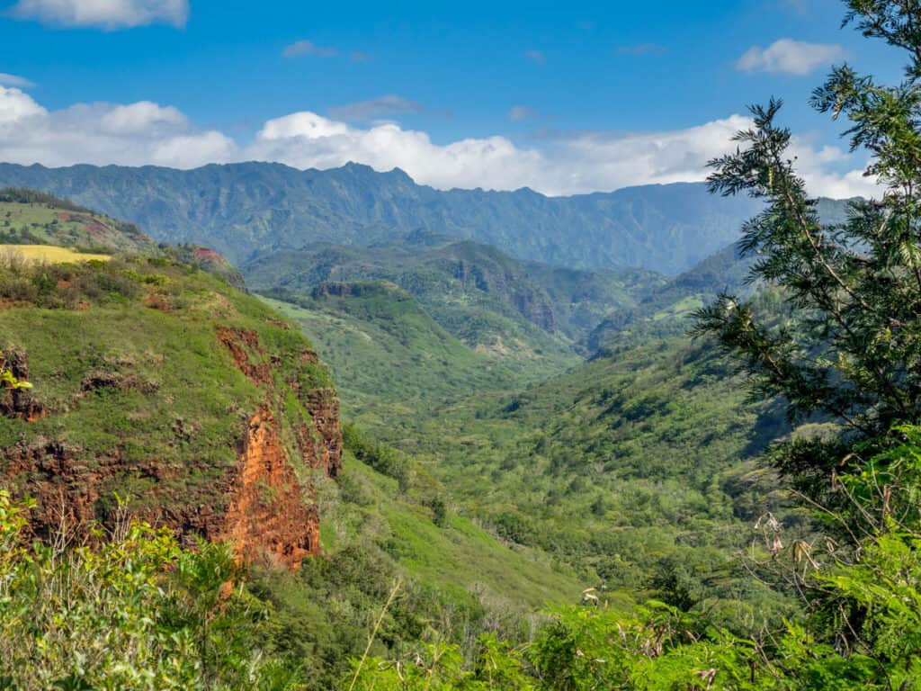 Hanapepe Valley from lookout along Hwy 50 in Kauai, Hawaii