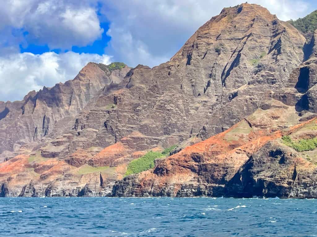 A view from a Na Pali Coast boat tour in Kauai Hawaii