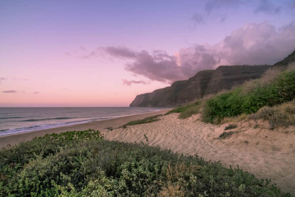 Sunset at Polihale State Park in Kauai