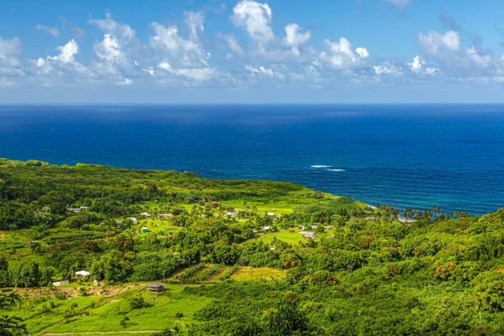 A view from the Wailua Valley State Wayside Park in Maui, Hawaii