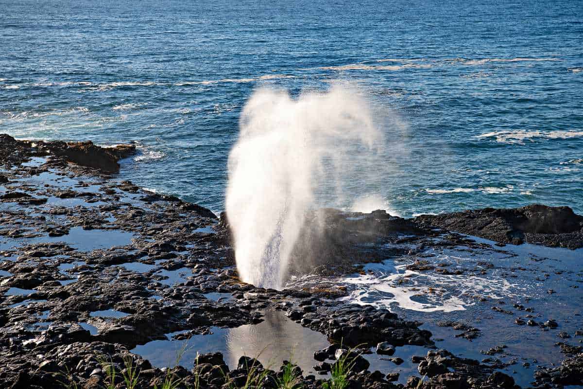 Spouting Horn blowhole on Kauai, Hawaii, one of the best Hawaii blowholes