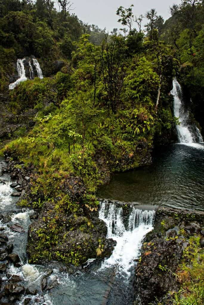 Hanawi Falls, one of the few year-round Maui waterfalls