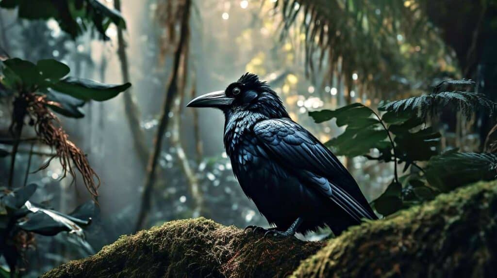 The Hawaiian crow, one of the many Hawaiian birds lost to extinction