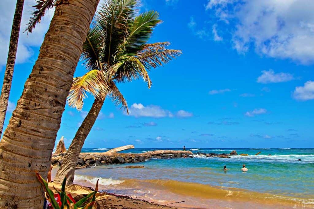 Lydgate Beach Park, one of the best beaches in Kauai, where you can swim and snorkel year-round