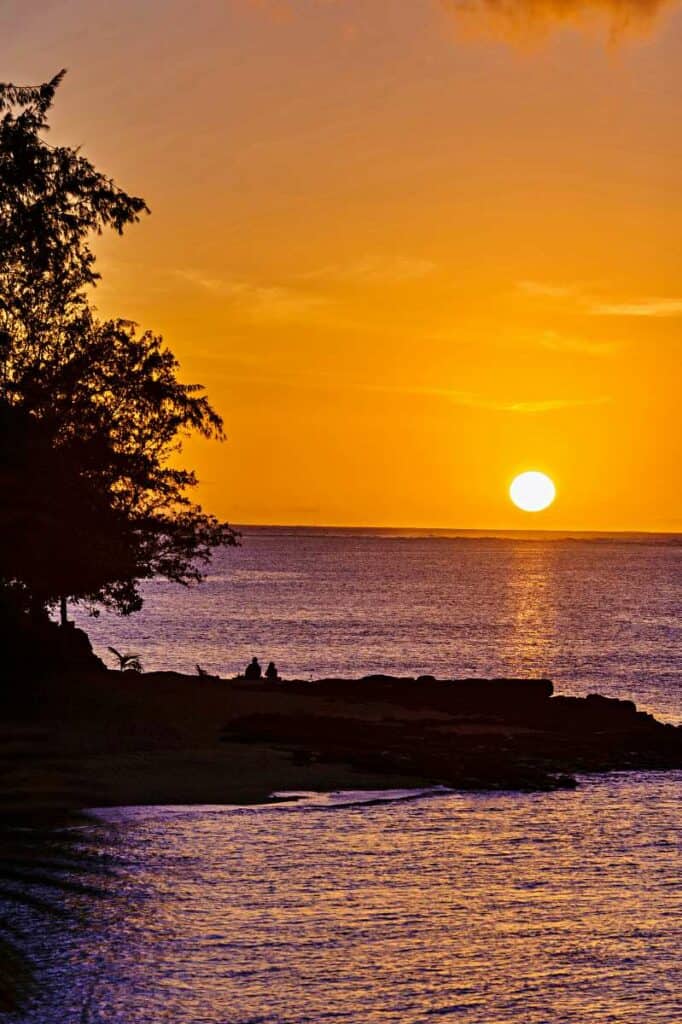 Spectacular sunset at Anini Beach on Kauai