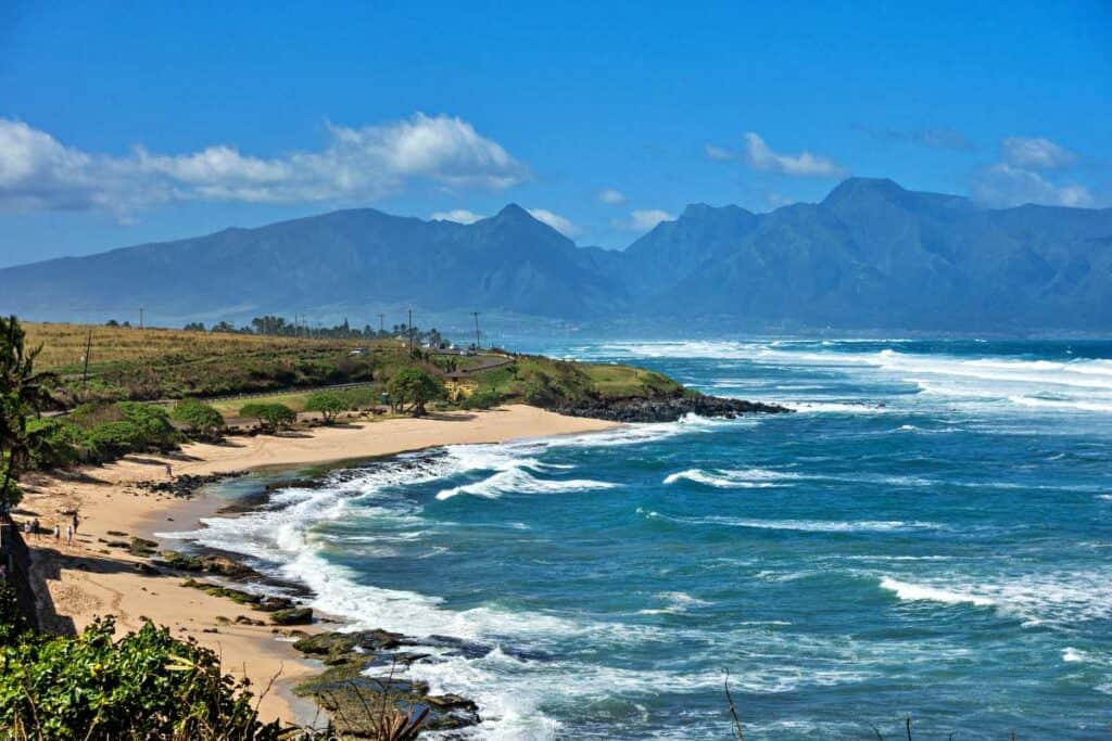 Beautiful Ho'okipa Beach off the road to Hana Highway, Maui, HI