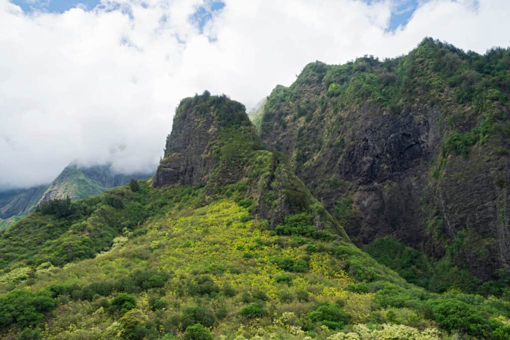 Lush Iao Valley in Central Maui in Hawaii