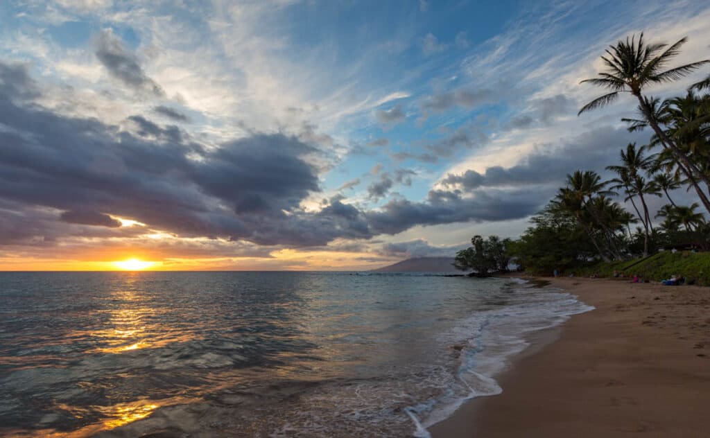 Sunset at Ulua Beach in Maui, Hawaii