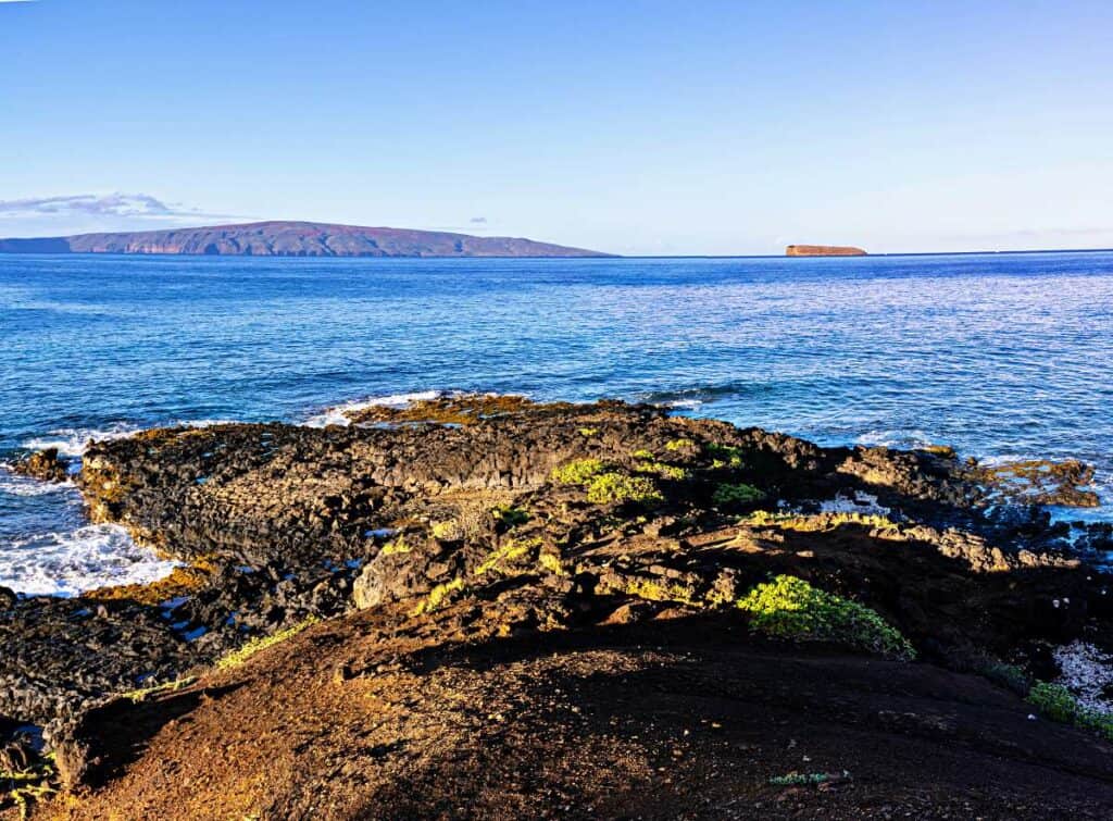 Amazing views of Kaho'olawe Island and Molokini Crater from Little Beach, Maui, HI