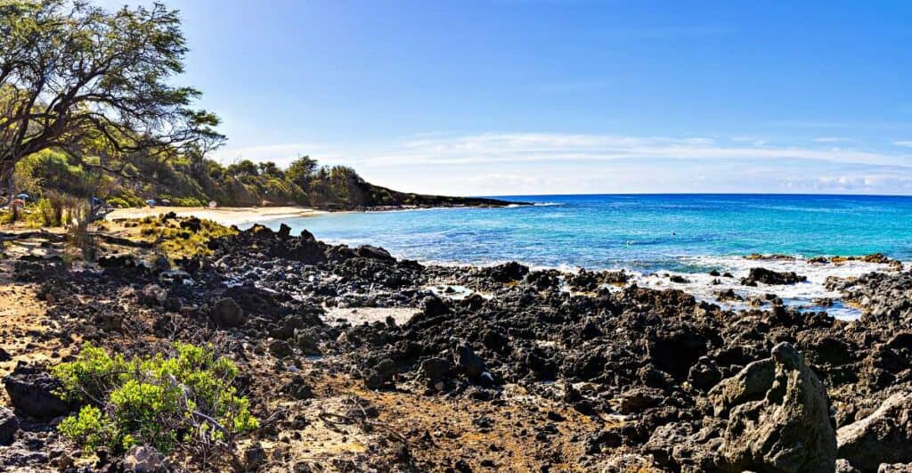 Beautiful, sunny day and calm waters at Little Beach, Maui, HI