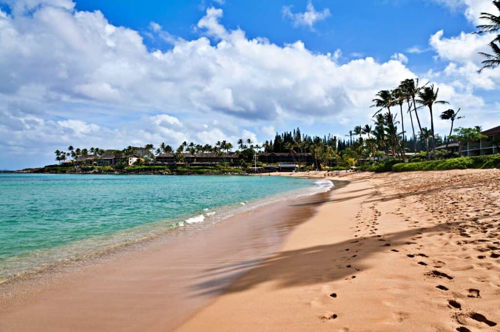 Napili Bay Beach, Maui, HI, and Napili Kai Beach Resort in the background