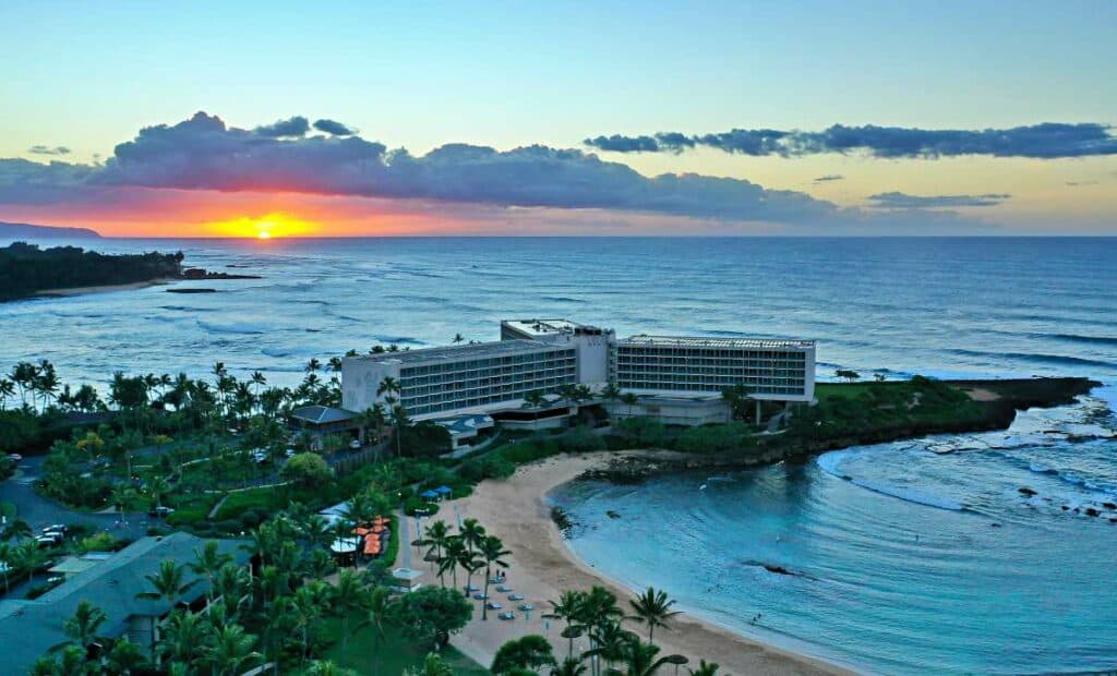 Spectacular sunset from Turtle Bay Resort, North Shore of Oahu