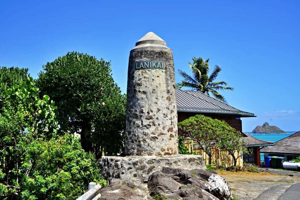 Lanikai monument near Lanikai Beach, Oahu, HI