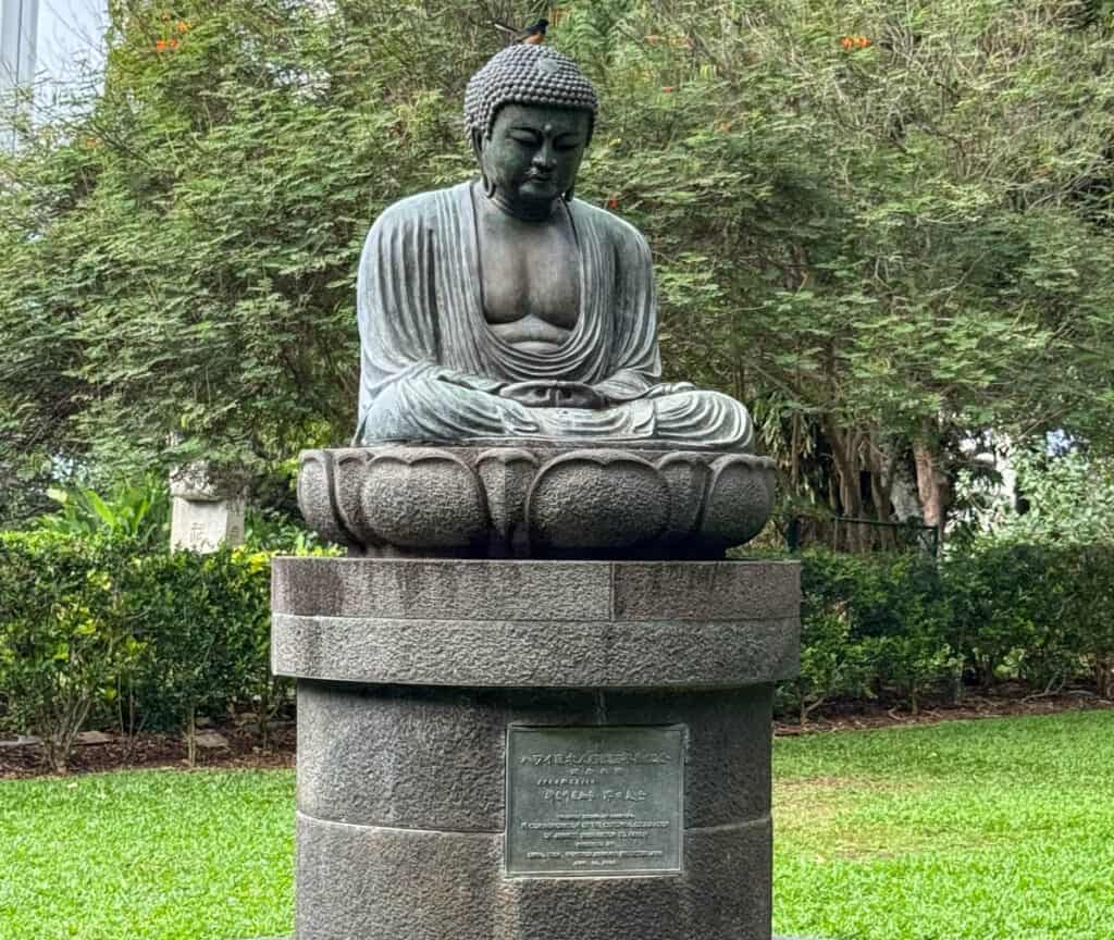 The statue of Daibutsu at the Foster Botanical Garden in Honolulu, Oahu