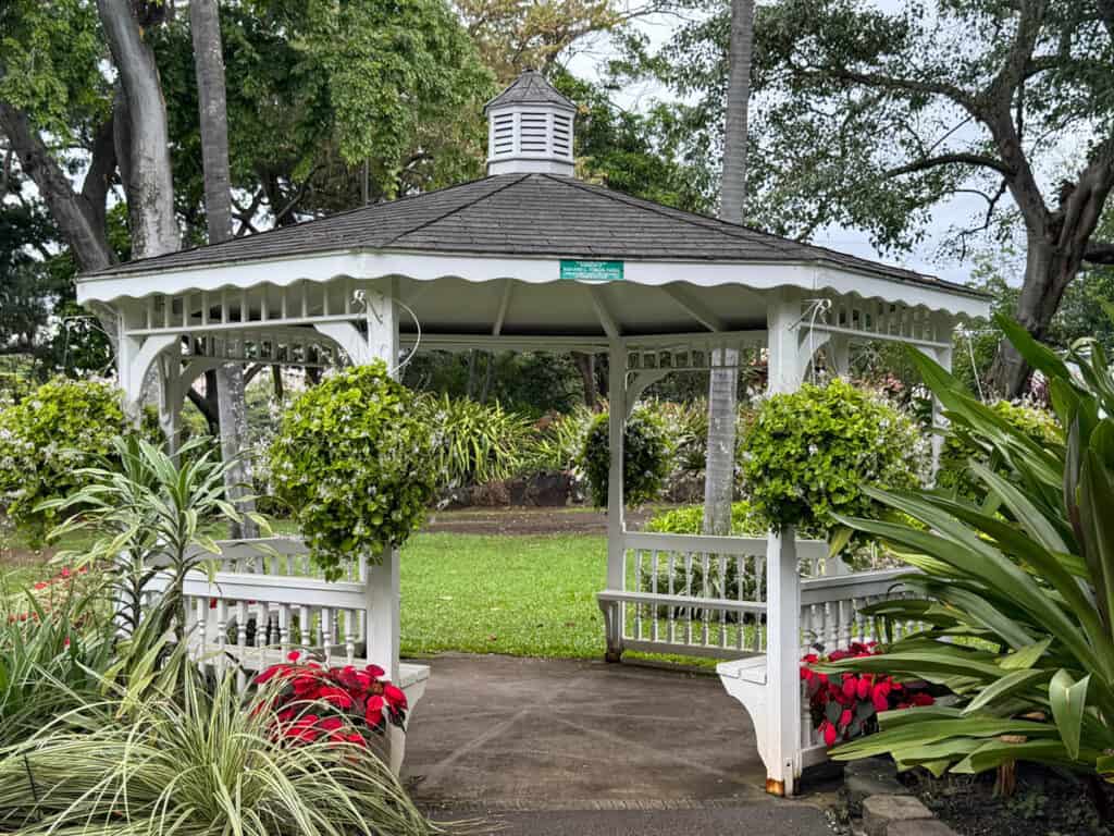 Gazebo at Foster Botanical Garden in Oahu, Hawaii
