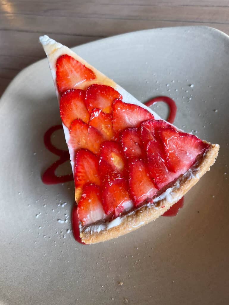 Strawberry cream pie at Monkeypod Restaurant in Hawaii