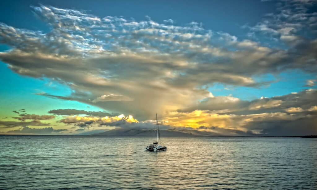 A sunset ocean sail is one of the most romantic Maui activities for couples