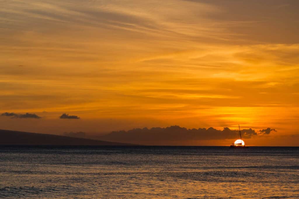 Maui sunset in Hawaii