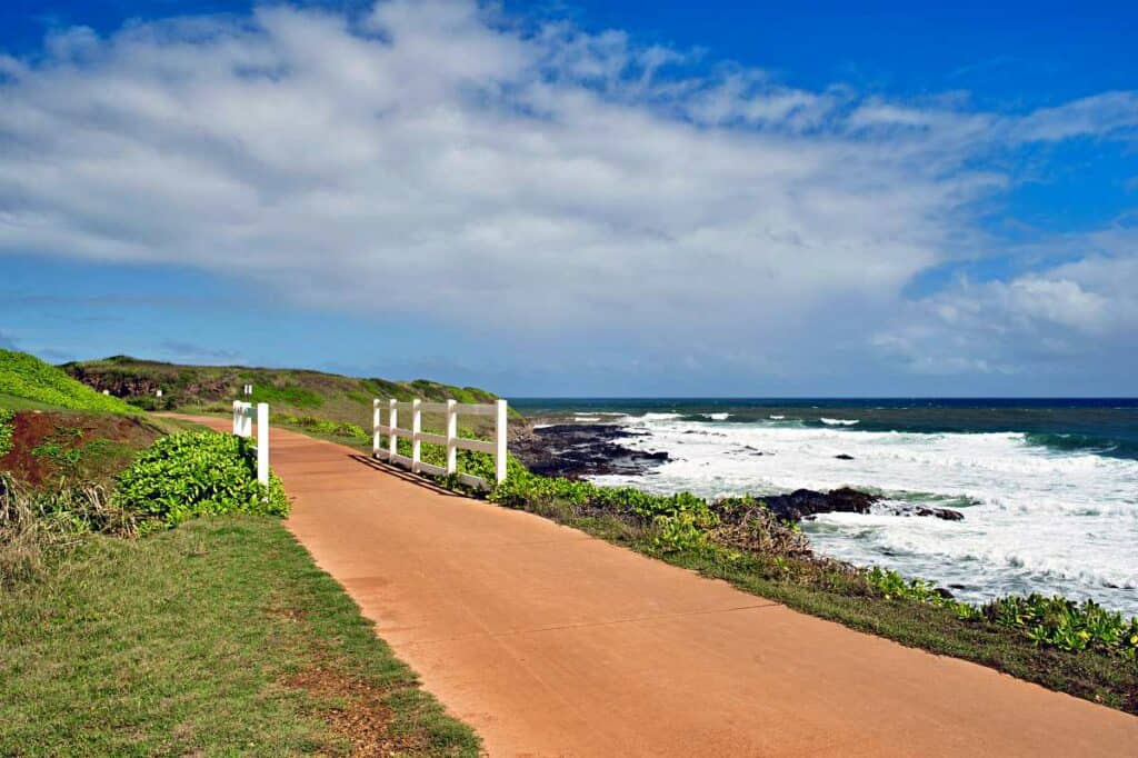 Ke Ala Hele Makalae, a scenic bike path along Kauai's northeast coast