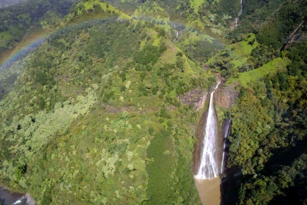 Jurassic Park Falls in Kauai, Hawaii