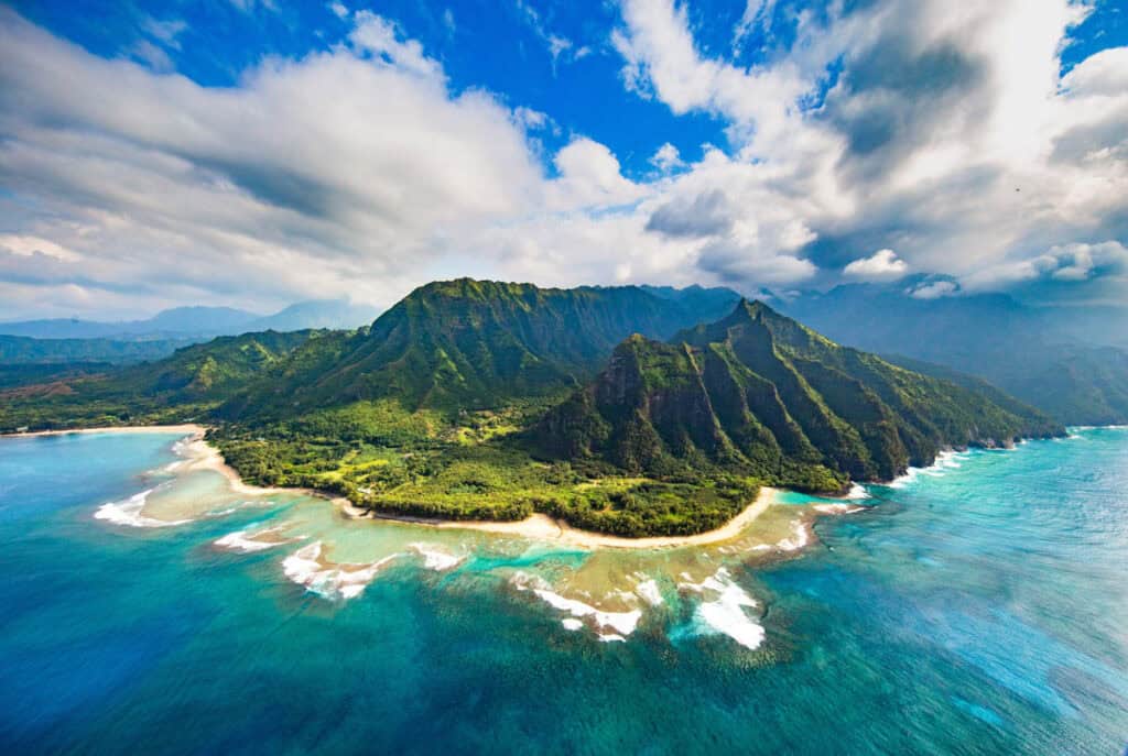 Aerial view of Kauai, Hawaii