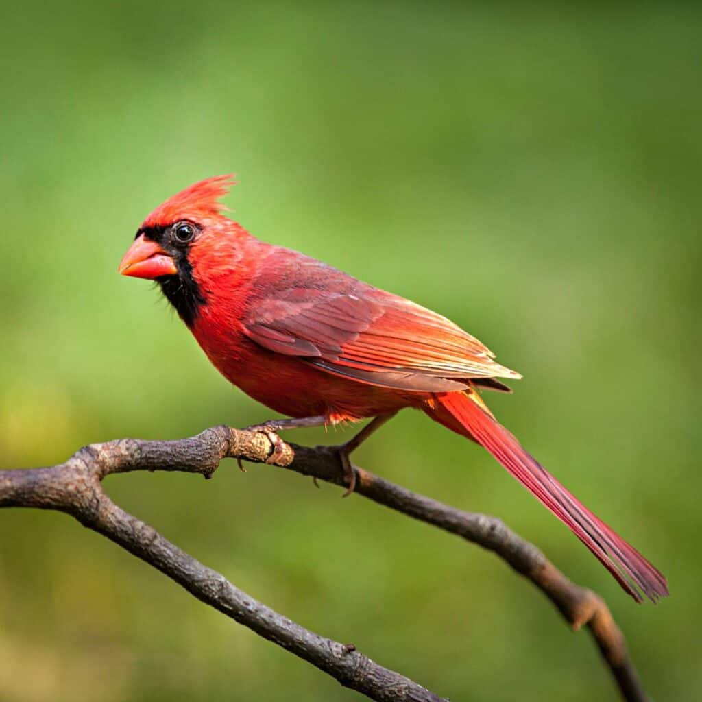 Northern cardinal, one of the many red birds of Oahu